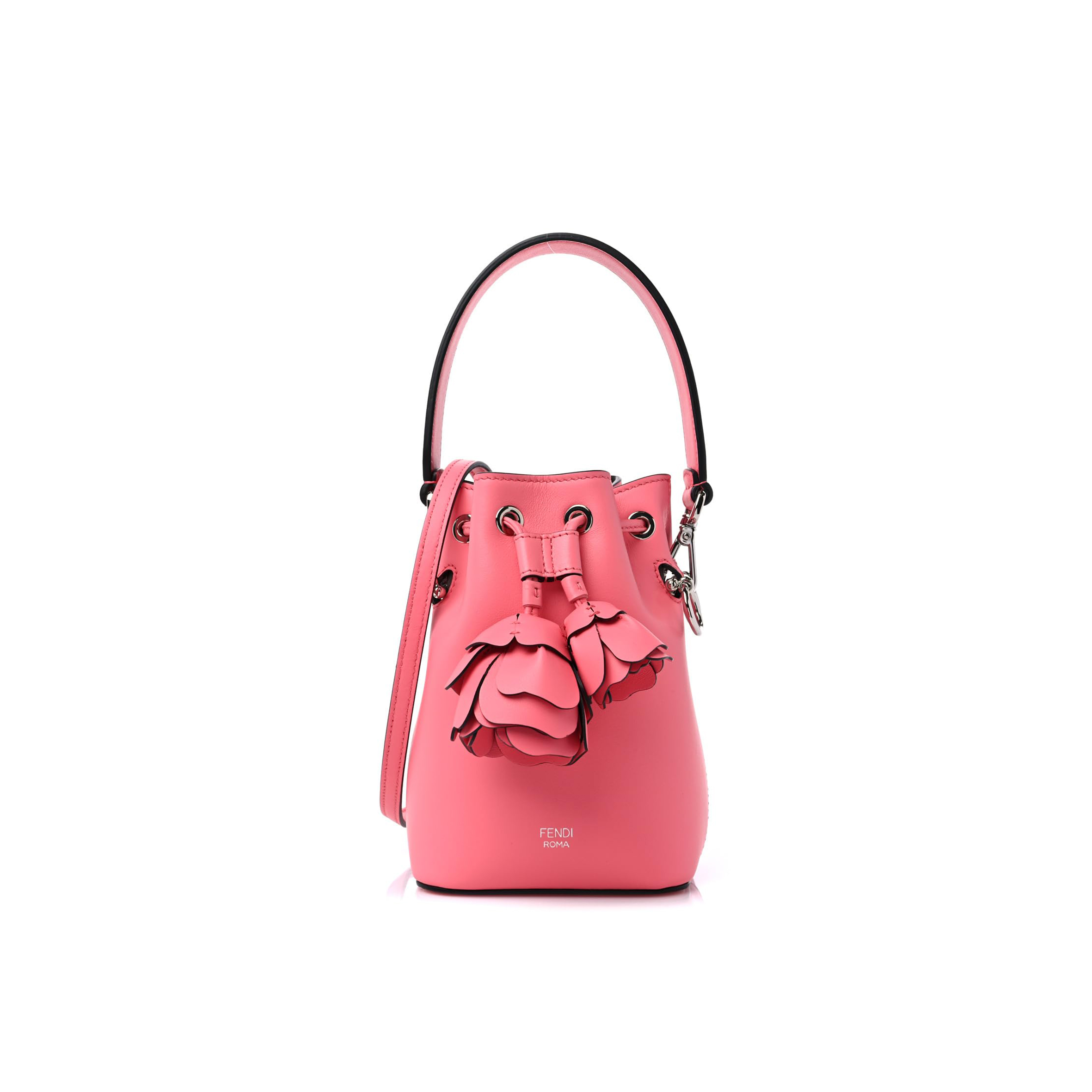 F**di mon tresor 3d flower bucket bag leather mini (18*12*10cm)